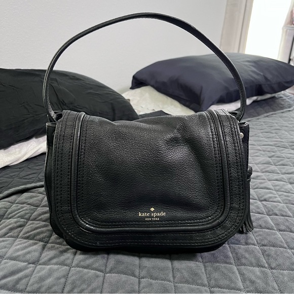 Kate Spade Purse Hand Shoulder Bag Leather Black Pratt Street Medium Rianne - Picture 1 of 16